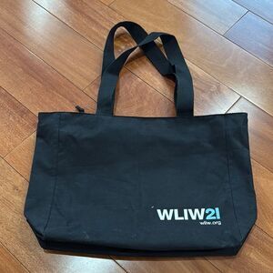 WLIW 21 Black zipper Tote Bag With a Detachable Pouch